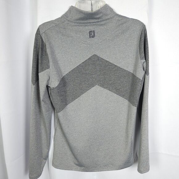 FootJoy Womens Small Gray Grey Engineered Jersey 1/4 Zip Pullover Sweatshirt - Picture 2 of 9